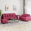 vidaXL Ensemble de canap&eacute;s 3 pcs avec coussins Rouge bordeaux Velours