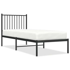 vidaXL Cadre de lit m&eacute;tal sans matelas avec t&ecirc;te de lit noir 80x200 cm