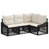 vidaXL Ensemble de canap&eacute; de jardin 4 pc Noir polyrotin