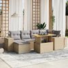 vidaXL Salon de jardin avec coussins 7 pcs beige r&eacute;sine tress&eacute;e