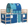 vidaXL Lit mezzanine enfants avec tunnel sans matelas bleu 90x200 cm