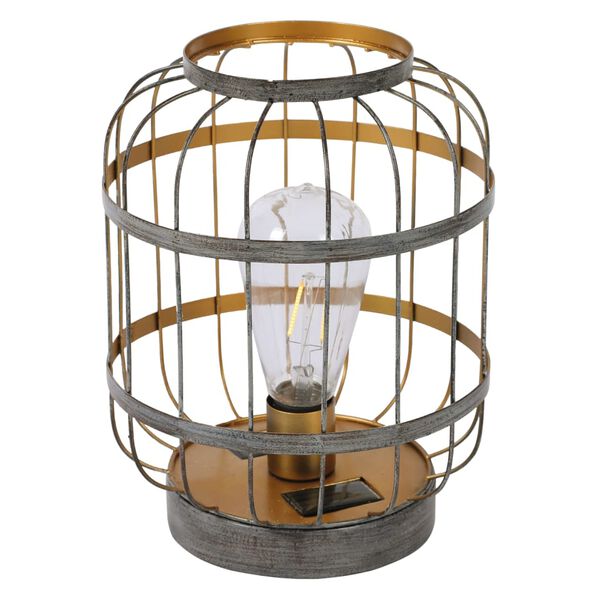 Luxform Lampe de table de jardin &agrave; LED solaire Cambridge Gris et dor&eacute;