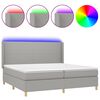 vidaXL Sommier &agrave; lattes de lit matelas LED Gris clair 200x200 cm Tissu