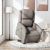 vidaXL Fauteuil inclinable de massage Taupe Tissu
