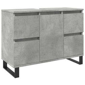 vidaXL Armoire de lavabo salle de bain gris b&eacute;ton 80x33x60 cm