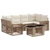 vidaXL Ensemble de canap&eacute; de jardin 7 pc Beige et blanc cr&egrave;me