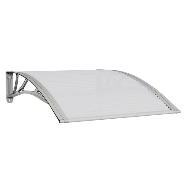vidaXL Auvent de porte gris et transparent 100 x 75 cm en polycarbonate