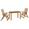 vidaXL Garden Dining Set Naturel Bois d'Acacia Massif