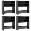 vidaXL Armoires &agrave; chaussures murales 4 pcs noir brillant 60x18x60 cm