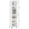 vidaXL Buffet haut Blanc brillant 34,5x34x180 cm Bois d'ing&eacute;nierie