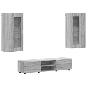 vidaXL Ensemble meuble TV FLORIN 3 pc 150 x 39 x 30 cm Gris Sonoma