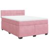 vidaXL Sommier &agrave; lattes de lit avec matelas Rose 140x200 cm Velours