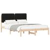 vidaXL Cadre de lit avec t&ecirc;te de lit rembourr&eacute;e Noir 135 x 190 cm