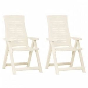 vidaXL Chaises inclinables de jardin lot de 2 Plastique Blanc