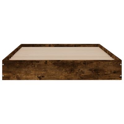 vidaXL Cadre de lit sans matelas chêne fumé 100x200 cm bois ingénierie