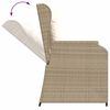 vidaXL Banc inclinable de jardin avec coussins beige résine tressée