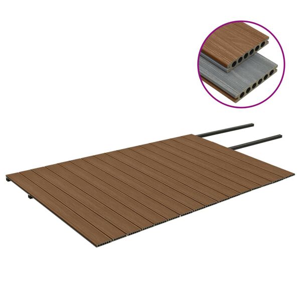 vidaXL Panneaux de terrasse et accessoires WPC Marron/gris 40 m&sup2; 4 m