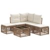 vidaXL Ensemble de canap&eacute; de jardin 6 pcs Beige polyrotin