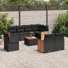 vidaXL Salon de jardin 9 pcs avec coussins noir r&eacute;sine tress&eacute;e