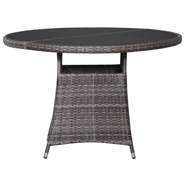 vidaXL Table de jardin gris &Oslash;110x74 cm r&eacute;sine tress&eacute;e