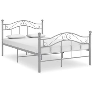 vidaXL Cadre de lit sans matelas gris m&eacute;tal 120x200 cm