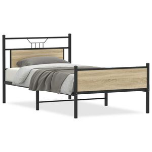 vidaXL Cadre de lit sans matelas ch&ecirc;ne sonoma 107x203 cm