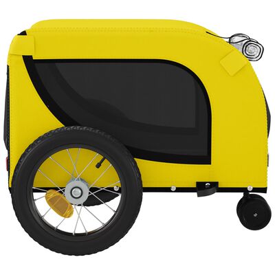 vidaXL Remorque de vélo pour animaux de compagnie jaune et noir