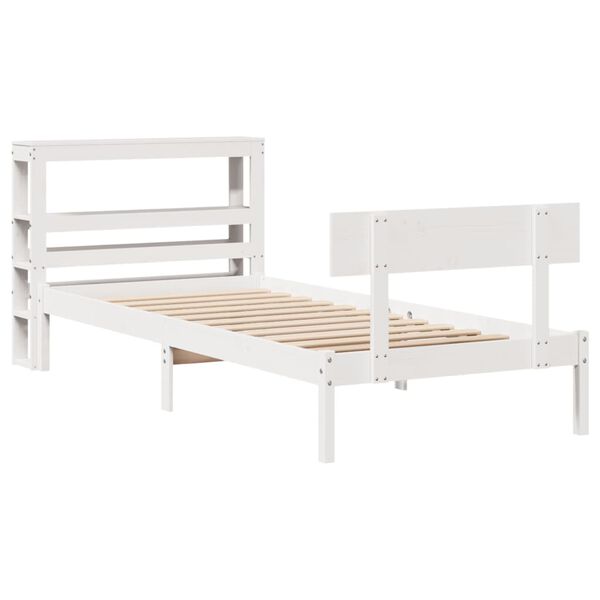 vidaXL Cadre de lit sans matelas blanc 90x200 cm bois de pin massif
