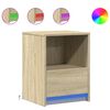 vidaXL Armoires de chevet et lumi&egrave;res LED 2 pcs ch&ecirc;ne sonoma