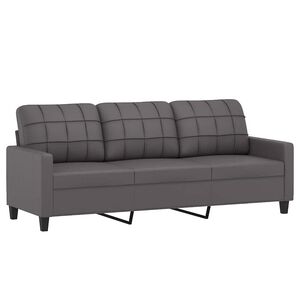 vidaXL Canap&eacute; &agrave; 3 places Gris 180 cm Similicuir