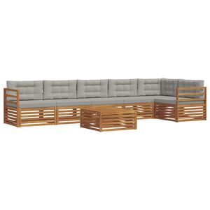 vidaXL Ensemble de canap&eacute;s d'ext&eacute;rieur 7 pc Gris Naturel et Clair