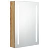 vidaXL Armoire de salle de bain à miroir LED Chêne 50x13x70 cm