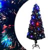 vidaXL Arbre de No&euml;l pr&eacute;-&eacute;clair&eacute; avec support et LED 240 cm fibre optique