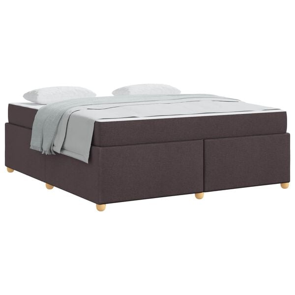 vidaXL Cadre de lit avec matelas Marron fonc&eacute; 180 x 200 cm tissu