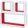 vidaXL &Eacute;tag&egrave;res murales Forme de cube 6 pcs Blanc et rouge