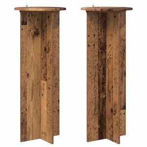 vidaXL Support de Plante 2 pi&egrave;ces Bois ancien &Oslash;40 x 100 cm