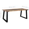 vidaXL Table &agrave; manger 180x90x75 cm Bois d'acacia massif et verre
