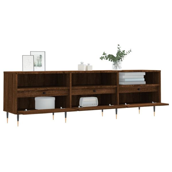 vidaXL Meuble TV ch&ecirc;ne marron 150x30x44,5 cm bois d'ing&eacute;nierie