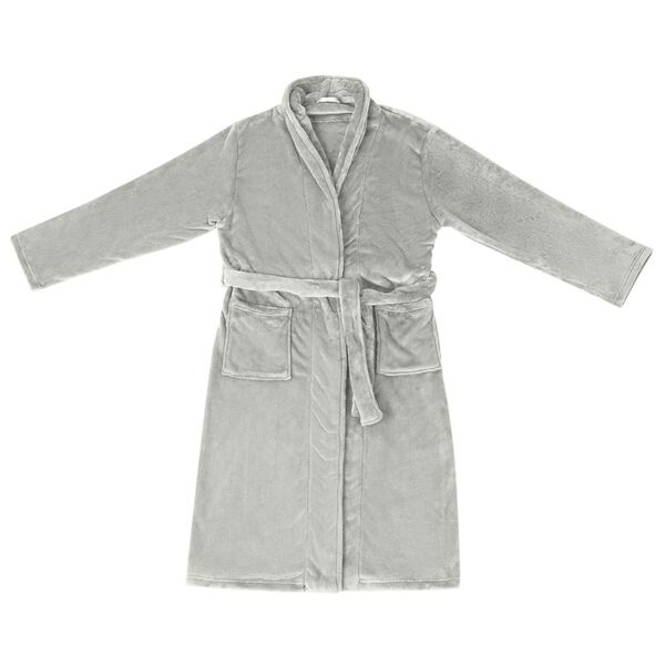 vidaXL Robe de bain sans capuche Gris s Flanelle