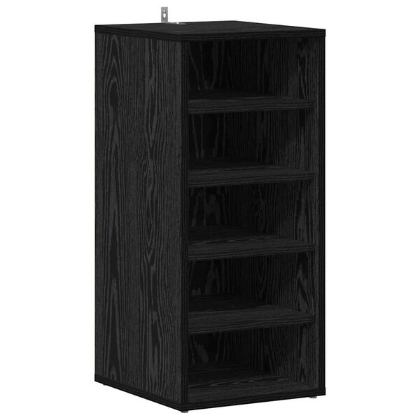 vidaXL Cabinet &agrave; chaussures avec &eacute;tag&egrave;re Ch&ecirc;ne noir 32 x 35 x 70 cm