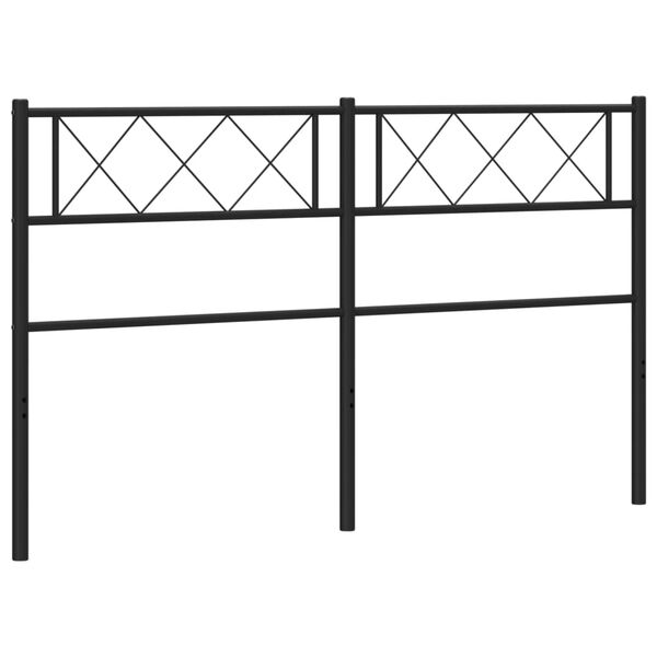 vidaXL T&ecirc;te de lit m&eacute;tal noir 150 cm