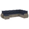 vidaXL Ensemble de canap&eacute; de jardin 8 pcs avec coussins gris r&eacute;sine tress&eacute;e