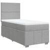 vidaXL Sommier &agrave; lattes de lit avec matelas Gris clair 90x200 cm Tissu