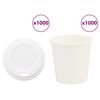 vidaXL Tasses à café en papier avec couvercles 1000 pcs 4oz 100ml