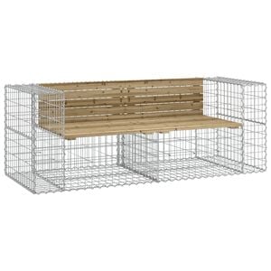 vidaXL Banc de jardin design gabion 184x71x65,5cm bois de pin impr&eacute;gn&eacute;