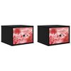 vidaXL Cabinet de chevet mural AACHEN 2 pc Ch&ecirc;ne noir 36 x 33 x 25 cm
