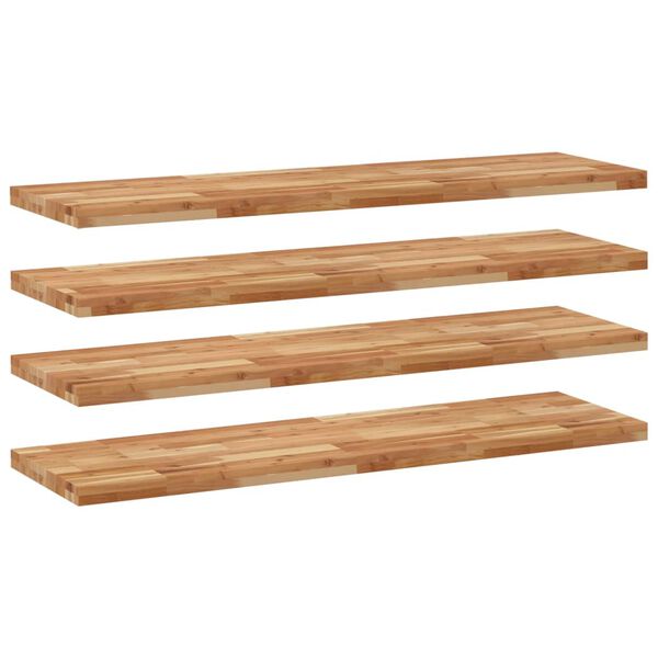 vidaXL &Eacute;tag&egrave;res flottantes 4 pcs 120x40x4 cm acacia massif &agrave; l'huile
