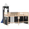 vidaXL Lit mezzanine enfants et tour sans matelas blanc noir 80x200cm