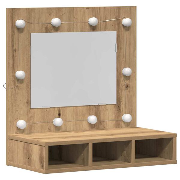 vidaXL Armoire Miroir avec &eacute;tag&egrave;re Ch&ecirc;ne artisanal 60 x 31,5 x 62 cm