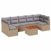 vidaXL Ensemble de canap&eacute; de jardin 8 pc Beige et Gris clair polyrotin